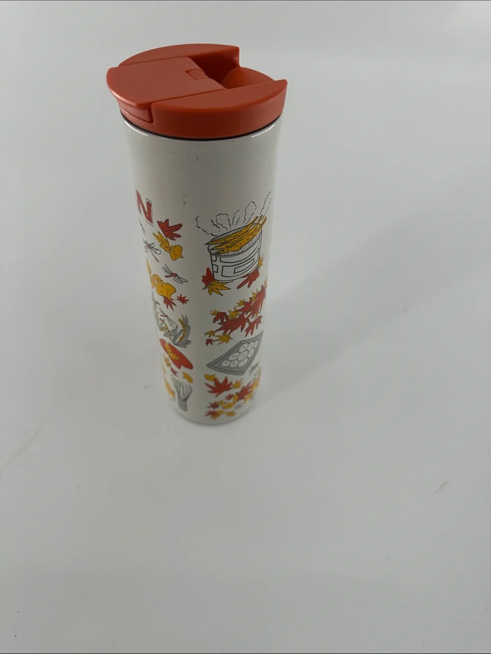 Starbucks Japan Travel Tumbler in White and Orange